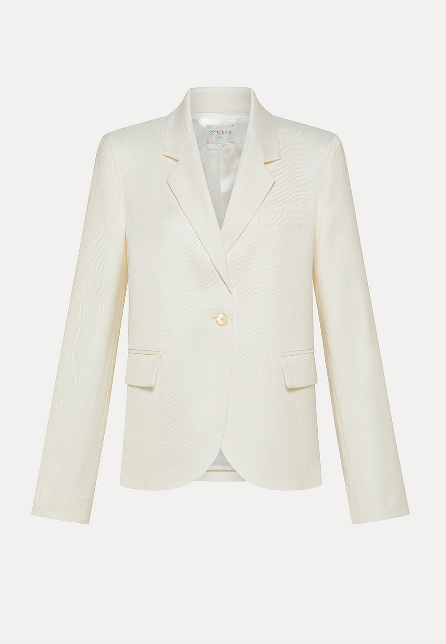 viscose wool slubbed boxy jacket giglio cream