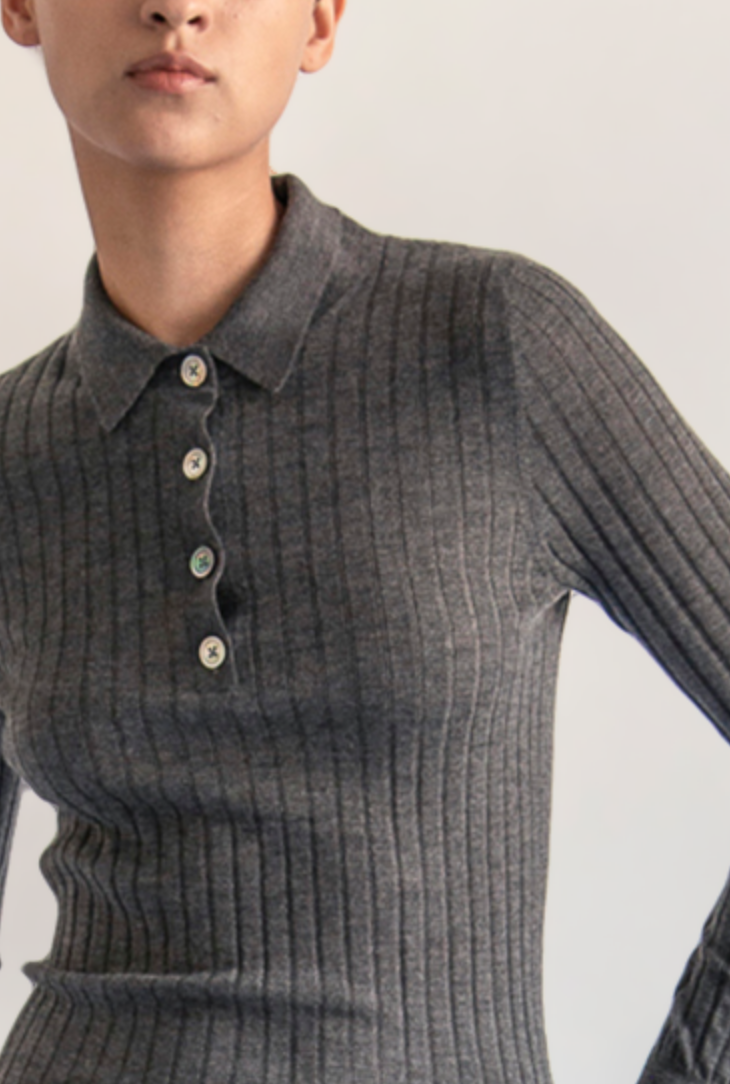 Luna superfine cashmere polo top