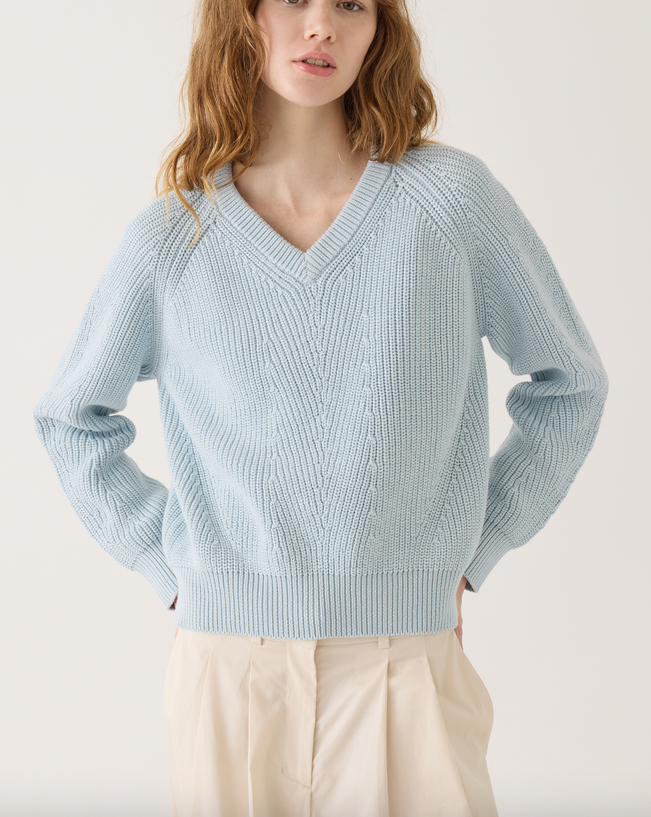 Mimi cotton sweater icy blue