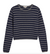 Melina stripe cotton cashmere sweater dark heather grey navy