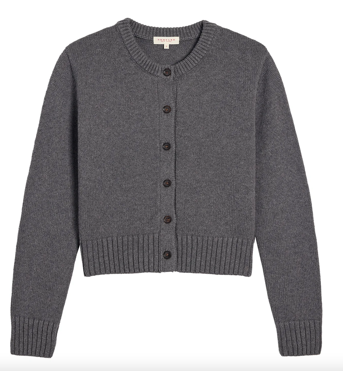 hallie cotton cashmere cardigan dark heather grey