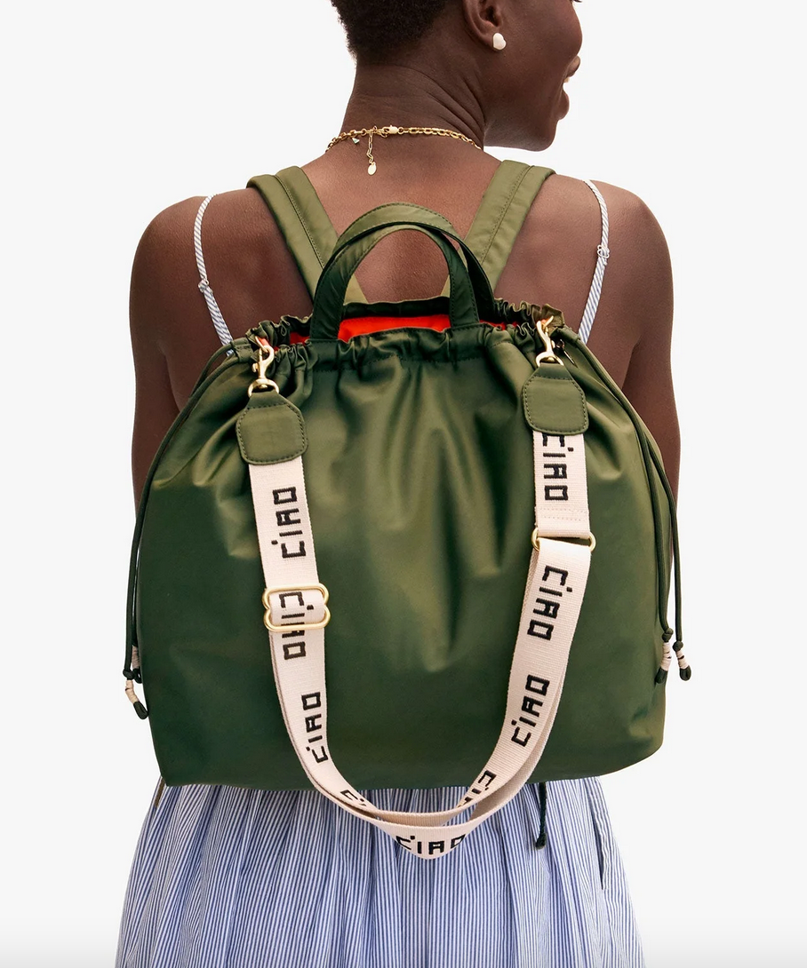 sac tout backpack army recycled nylon