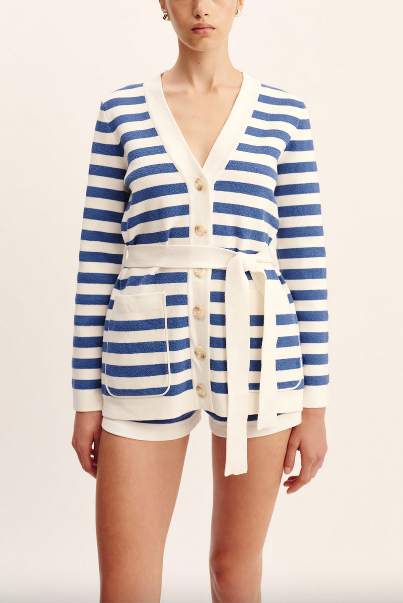 ari cardigan blue stripe