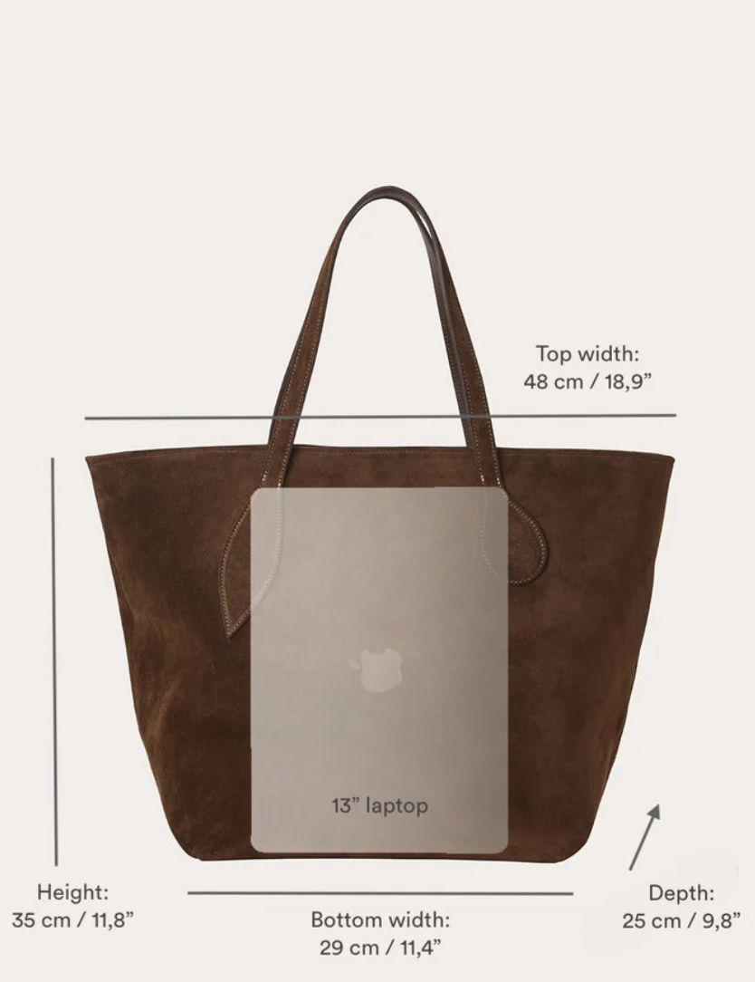 sprout tote dark brown suede