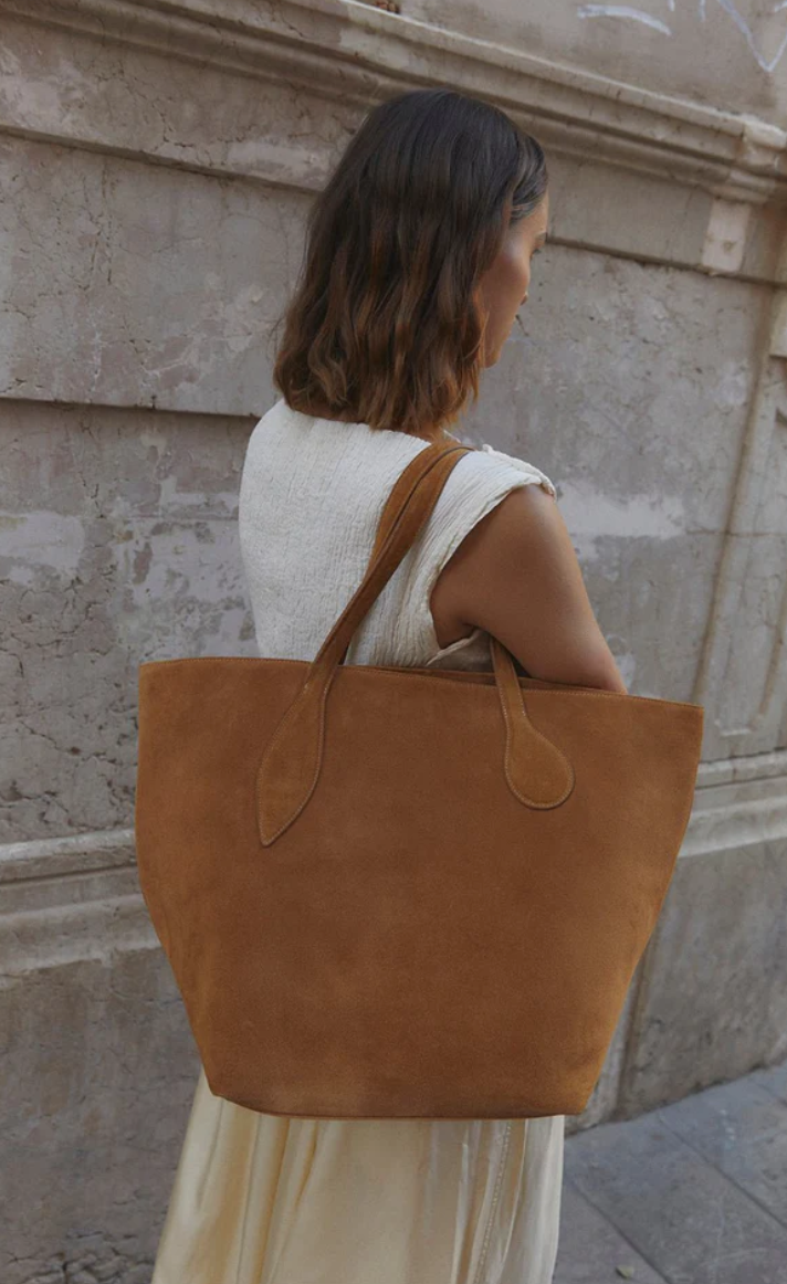 sprout tote rhum suede