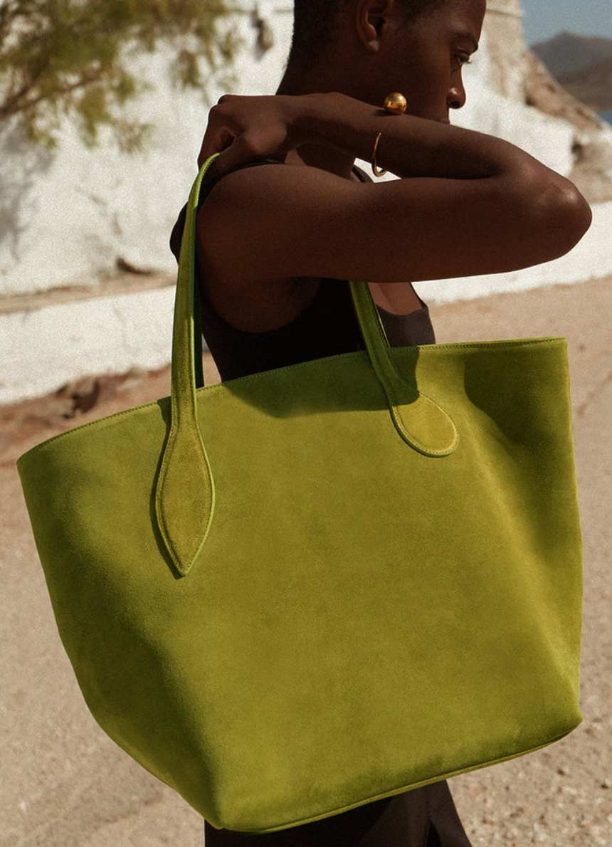 Sprout tote herb suede