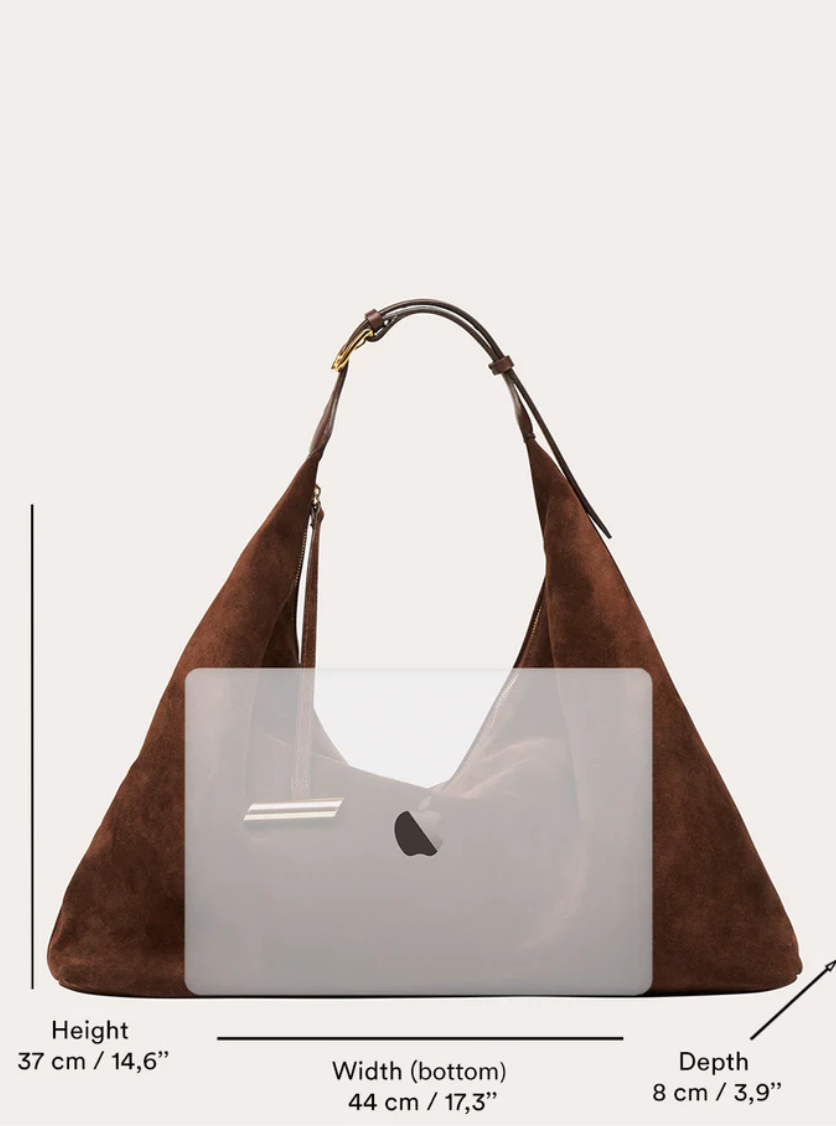 pillow hobo rhum suede