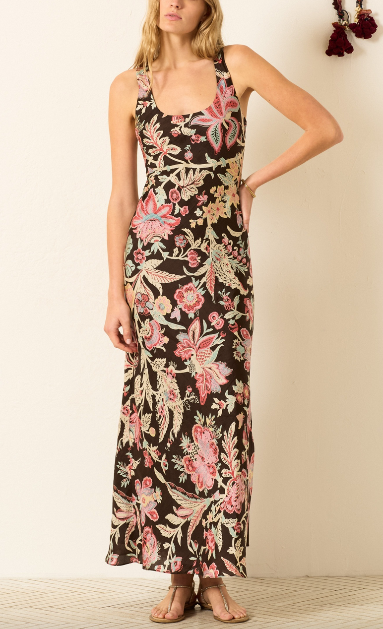 Adele terra floral silk dress