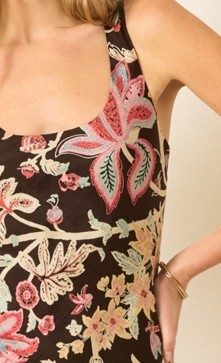 Adele terra floral silk dress