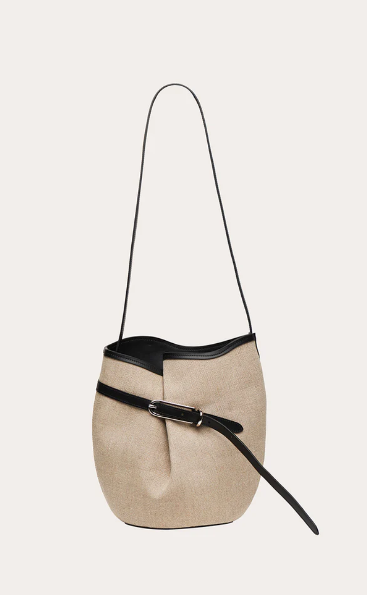 Belted bucket bag canvas
