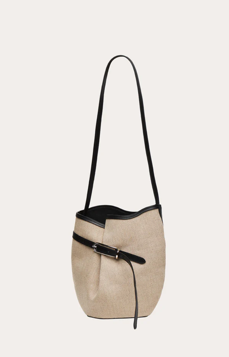 Belted bucket bag canvas