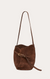 belted bucket bag dark brown suede