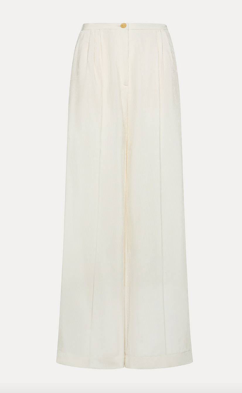 fluid chic velvet low waisted pants giglio cream
