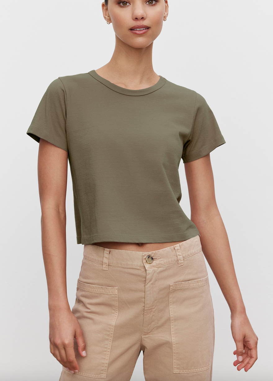 tinsley vintage cotton jersey cropped tee bullfrog
