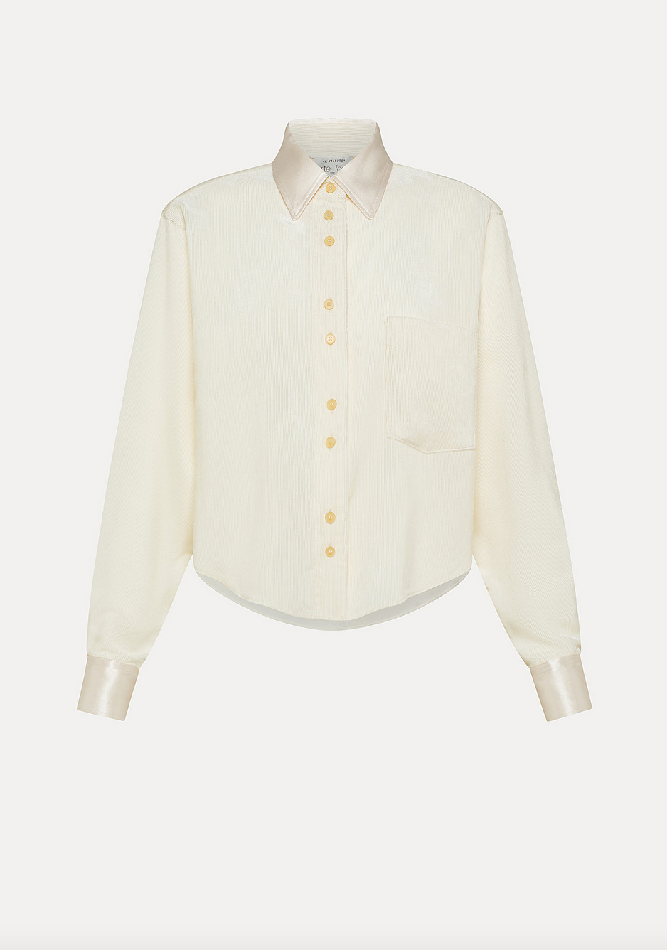 fluid chic velvet boxy corduroy shirt giglio cream