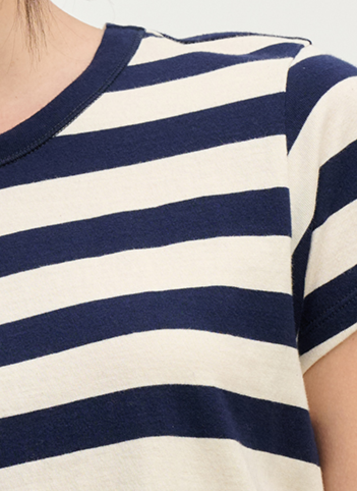 Anais jersey stripe tee navy