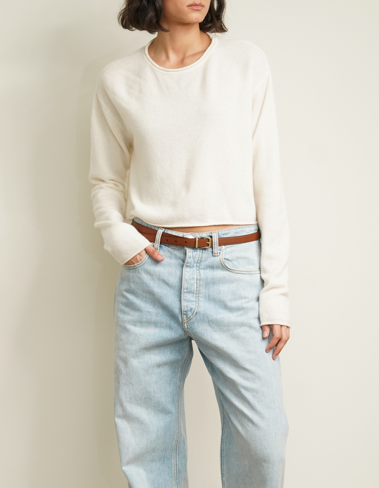 Lance cropped pullover gardenia