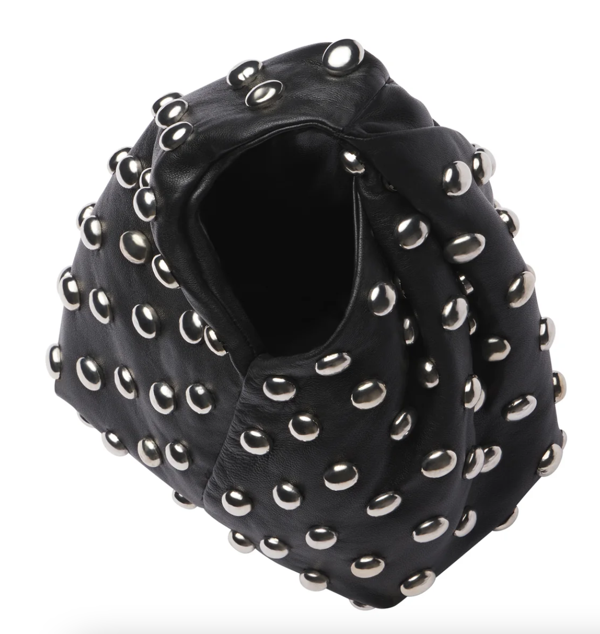 simone studded leather bag black