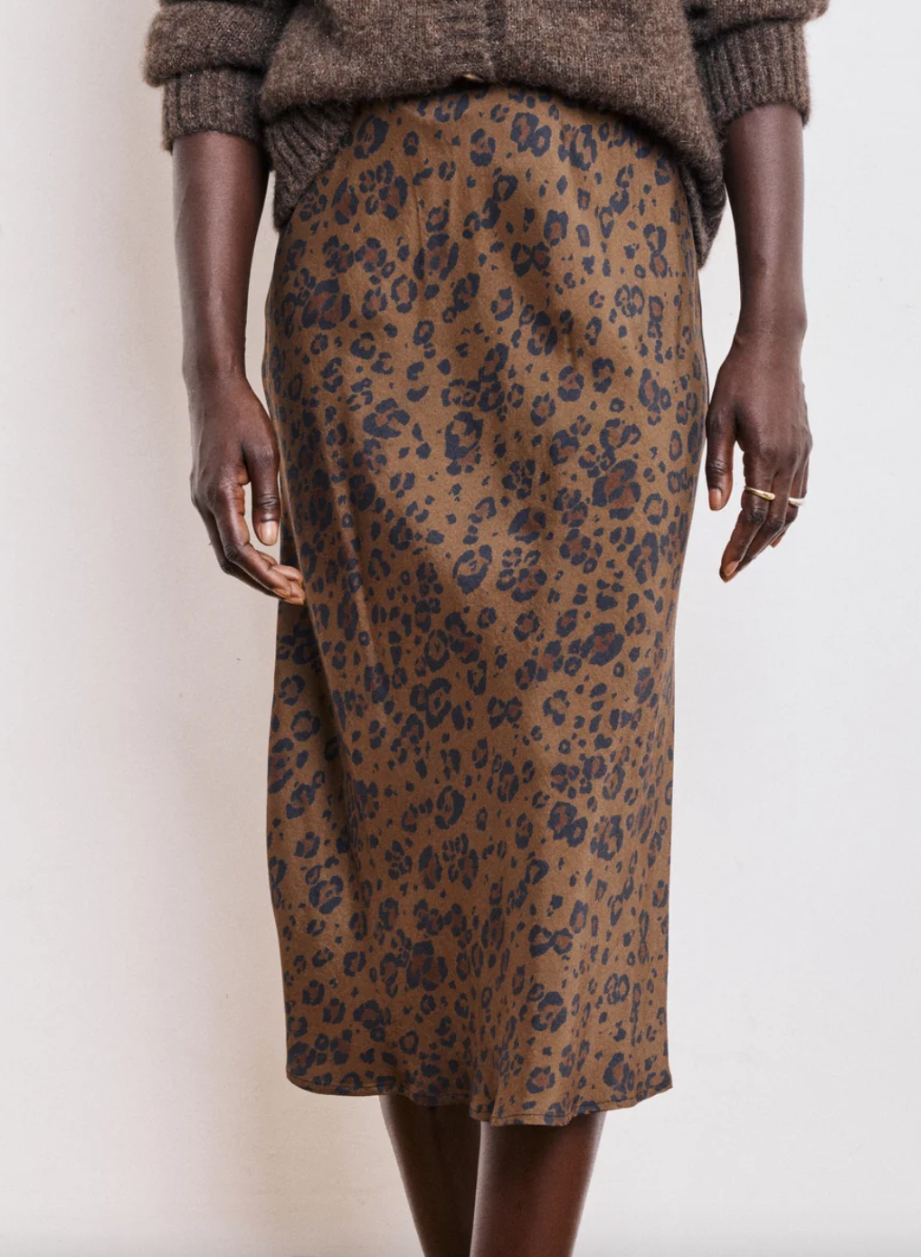 Jimo women's leopard viscose skirt