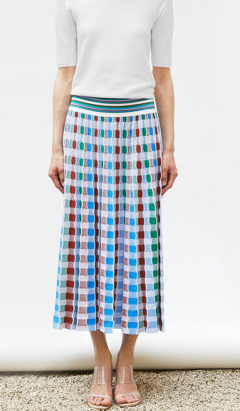 delicate skirt in a wavy knit natural multi