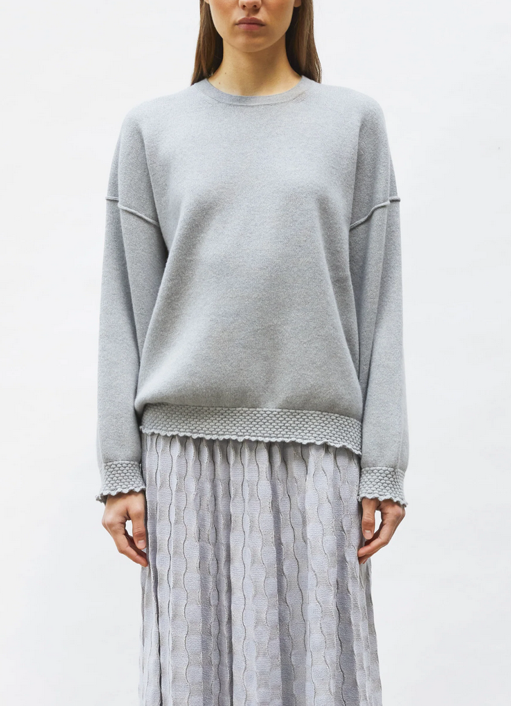 Dump loose sweatshirt with smocked edges gris souris mouse grey