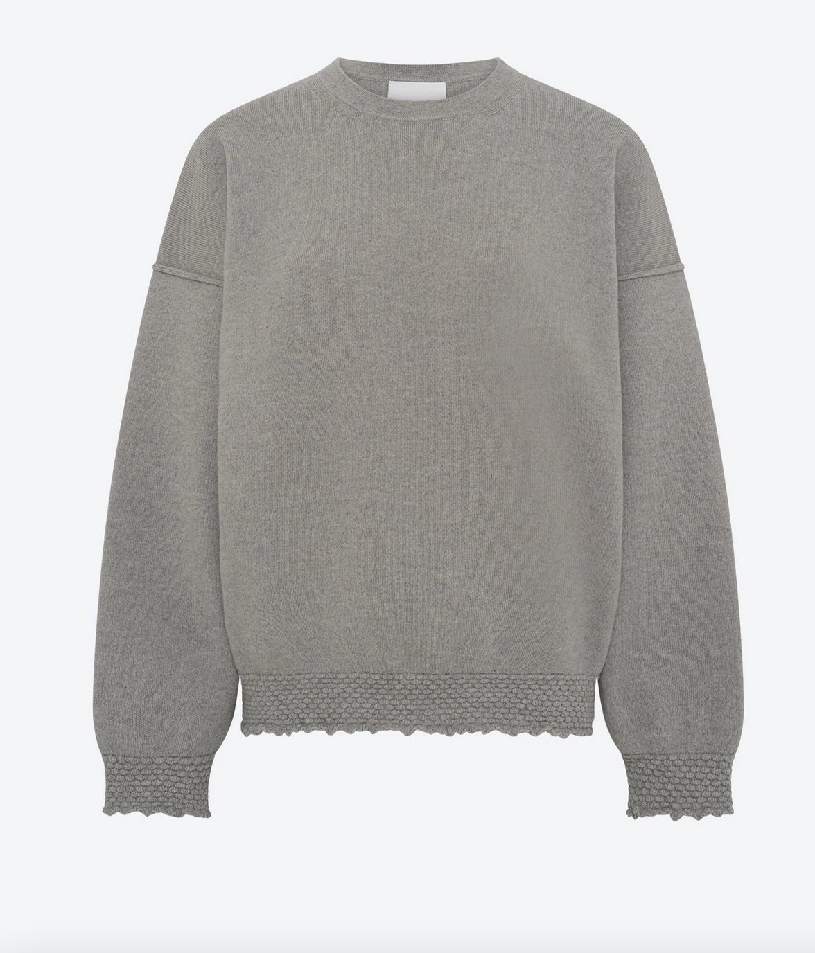 Dump loose sweatshirt with smocked edges gris souris mouse grey