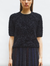 Desperado dotted swiss top with elbow length sleeves deep black