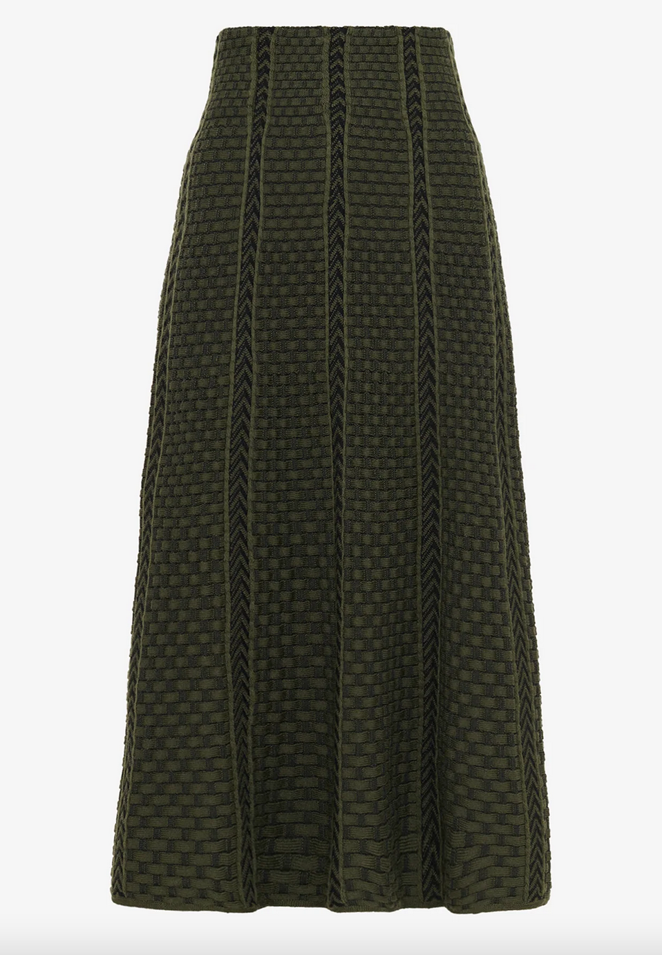 Alabama mid-length knit skirt khaki deep black