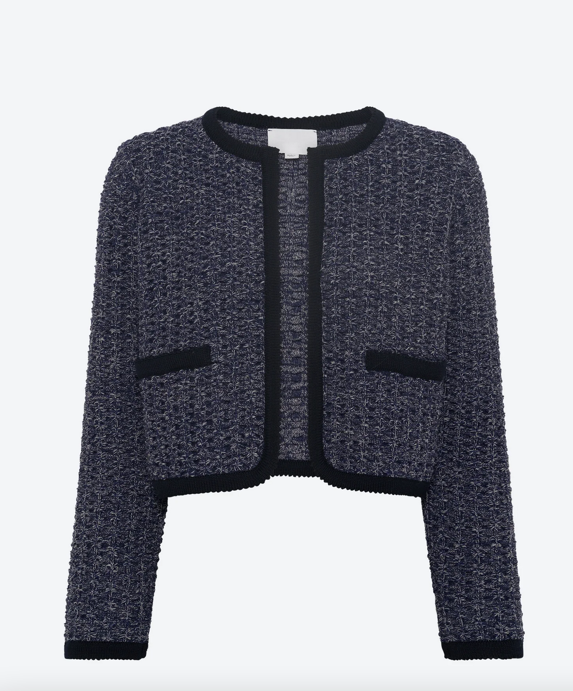 Diane short jacket in a tweed knit indigo mottled