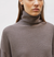 nora oversized slim top with stand-up collar chestnut