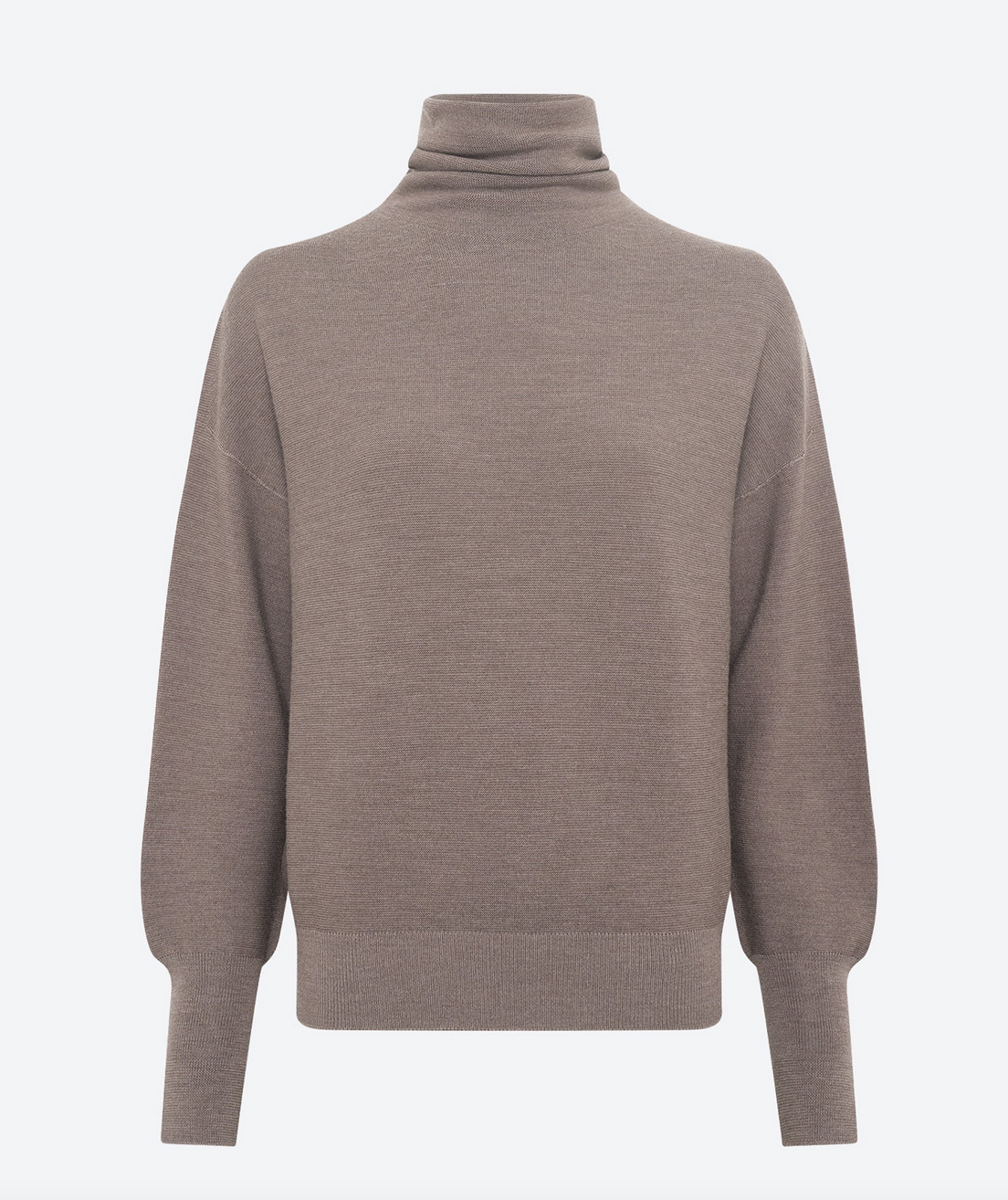 nora oversized slim top with stand-up collar chestnut