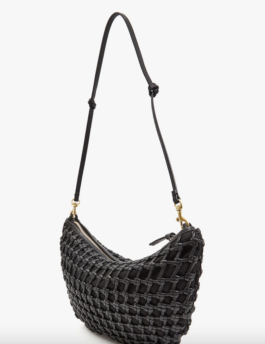 lune black knot woven leather