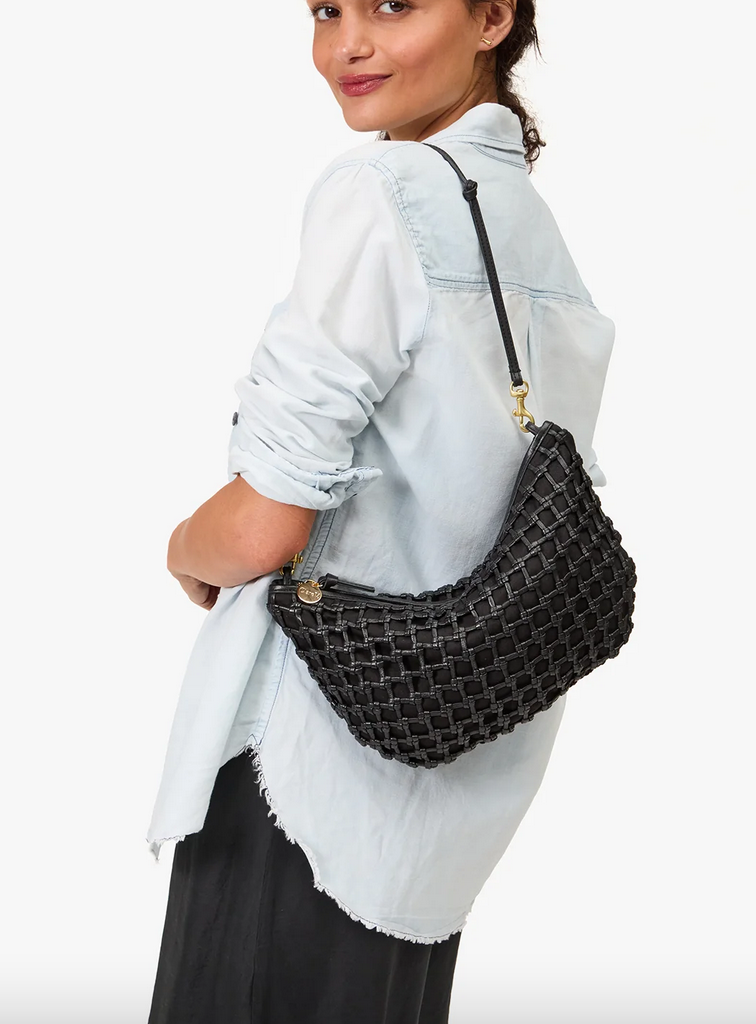 lune black knot woven leather