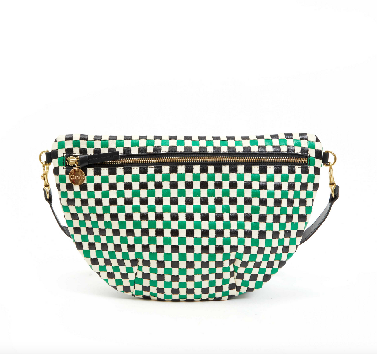 grande fanny green apple multi woven checker