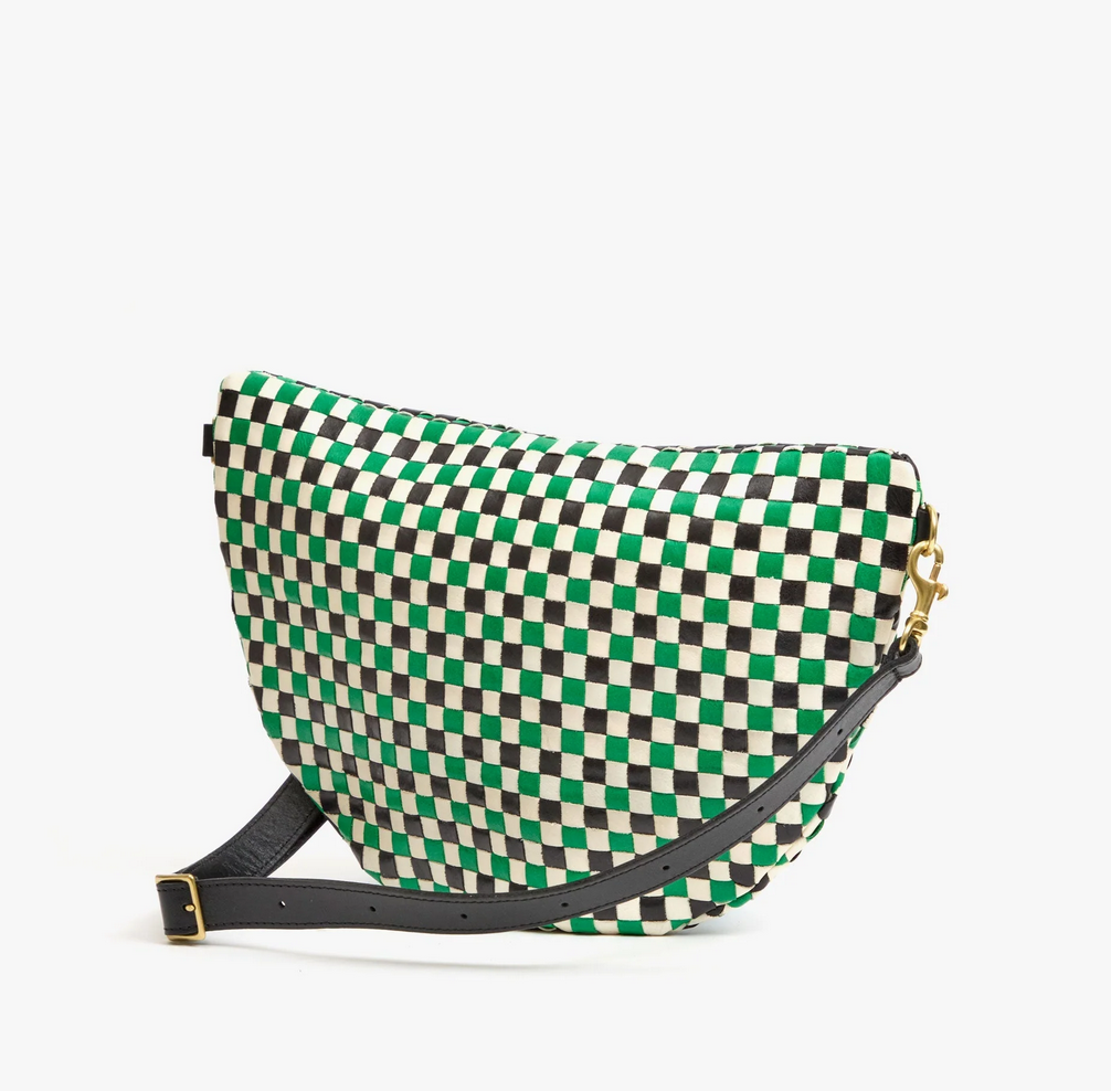 grande fanny green apple multi woven checker