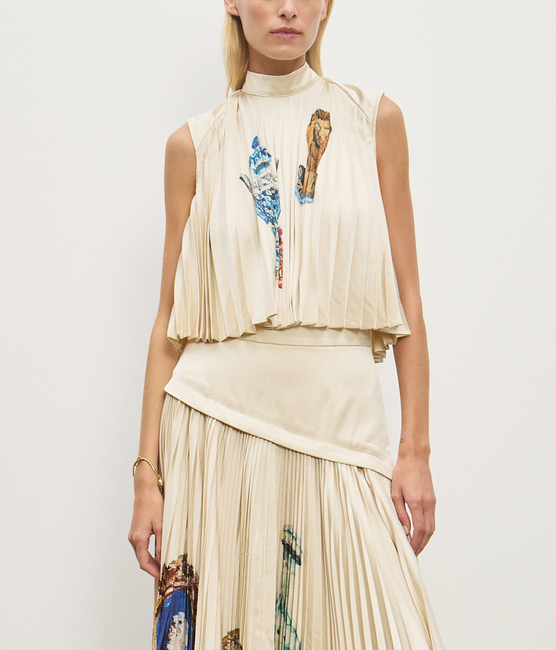 Orazio pleated top cream