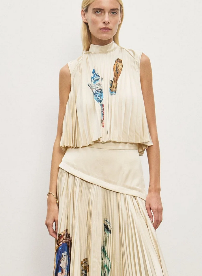 Orazio pleated top cream