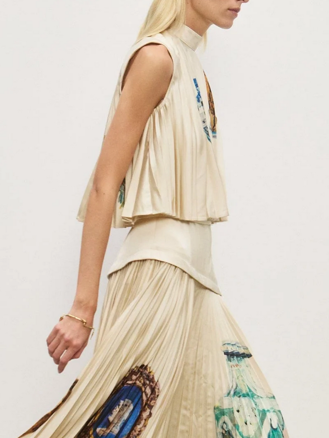 Orazio pleated top cream