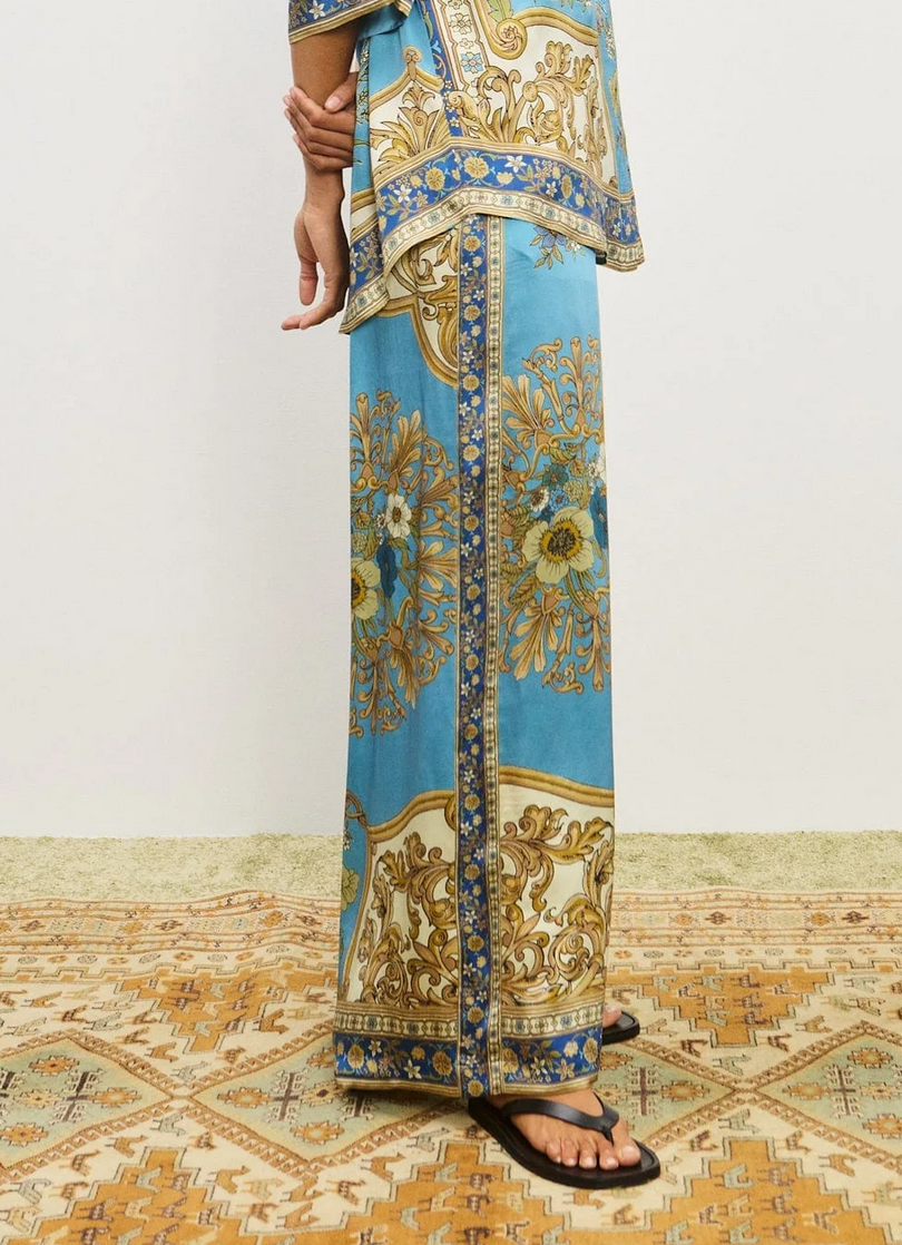Cassie silk pant blue