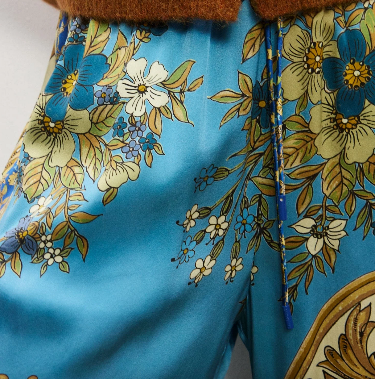Cassie silk pant blue