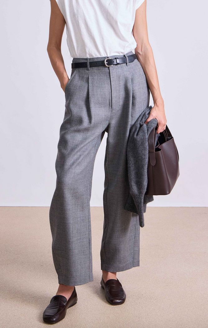 bari crop trouser heathered grey