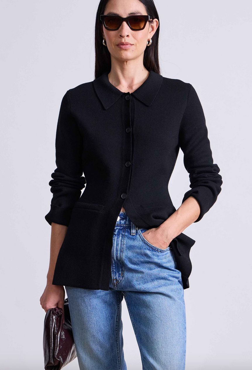 betti knit cardi black