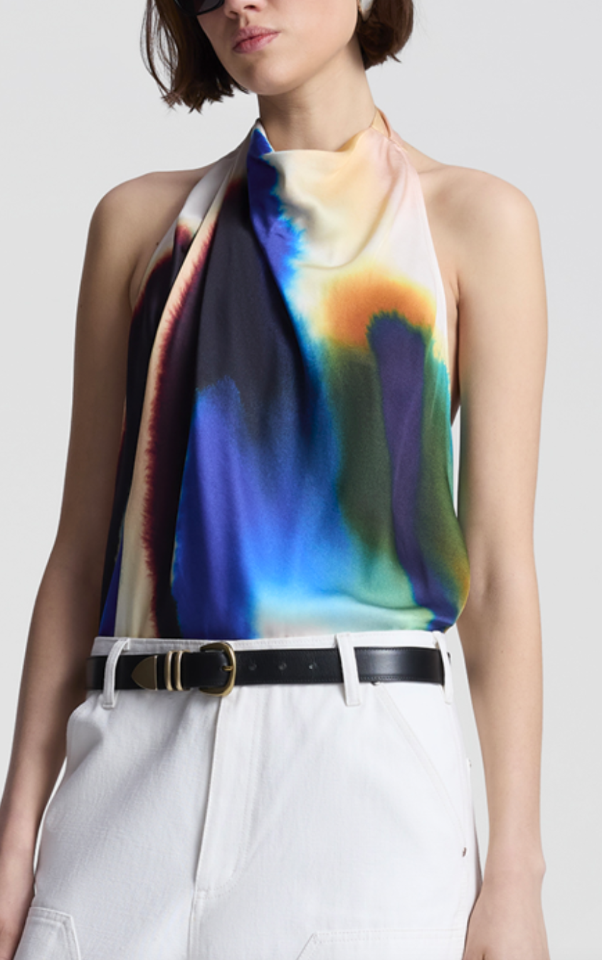 ada printed halter top lapis multi