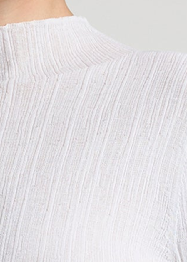 hugh fine cotton knit top bright white