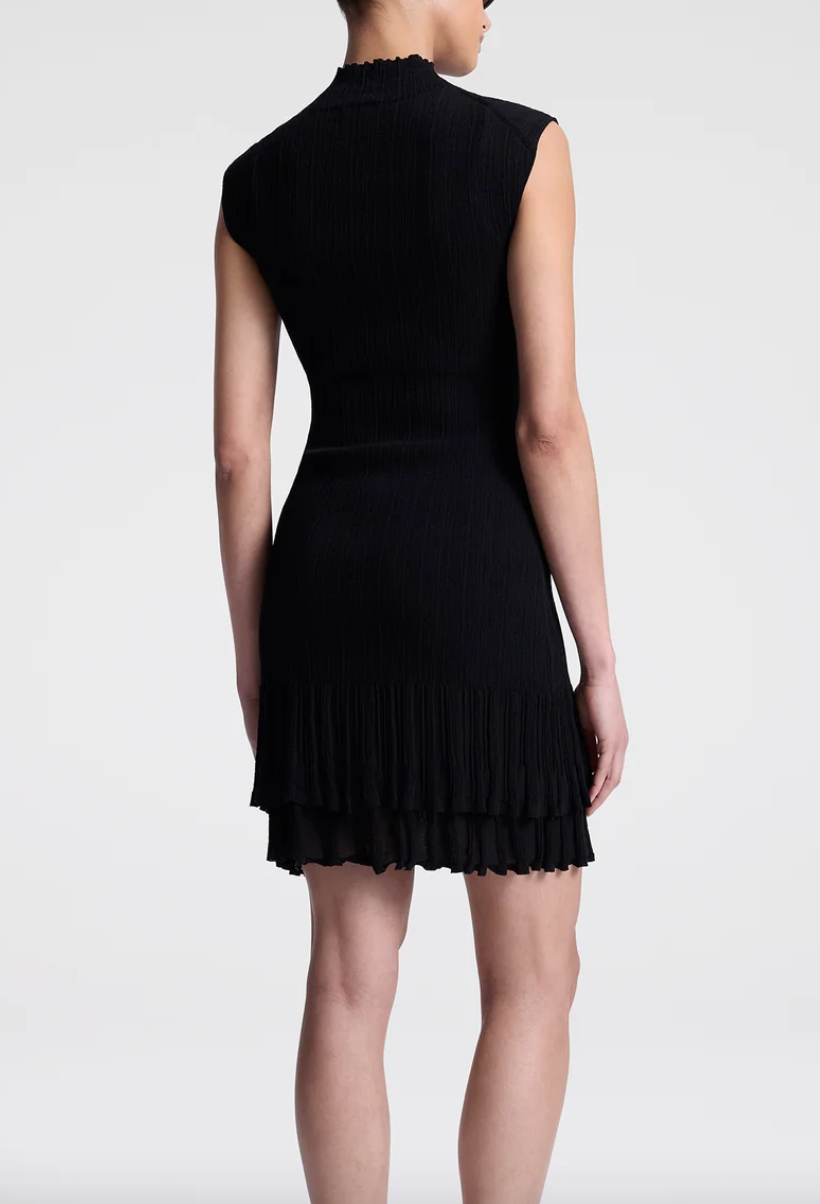 ken fine cotton knit mini dress black