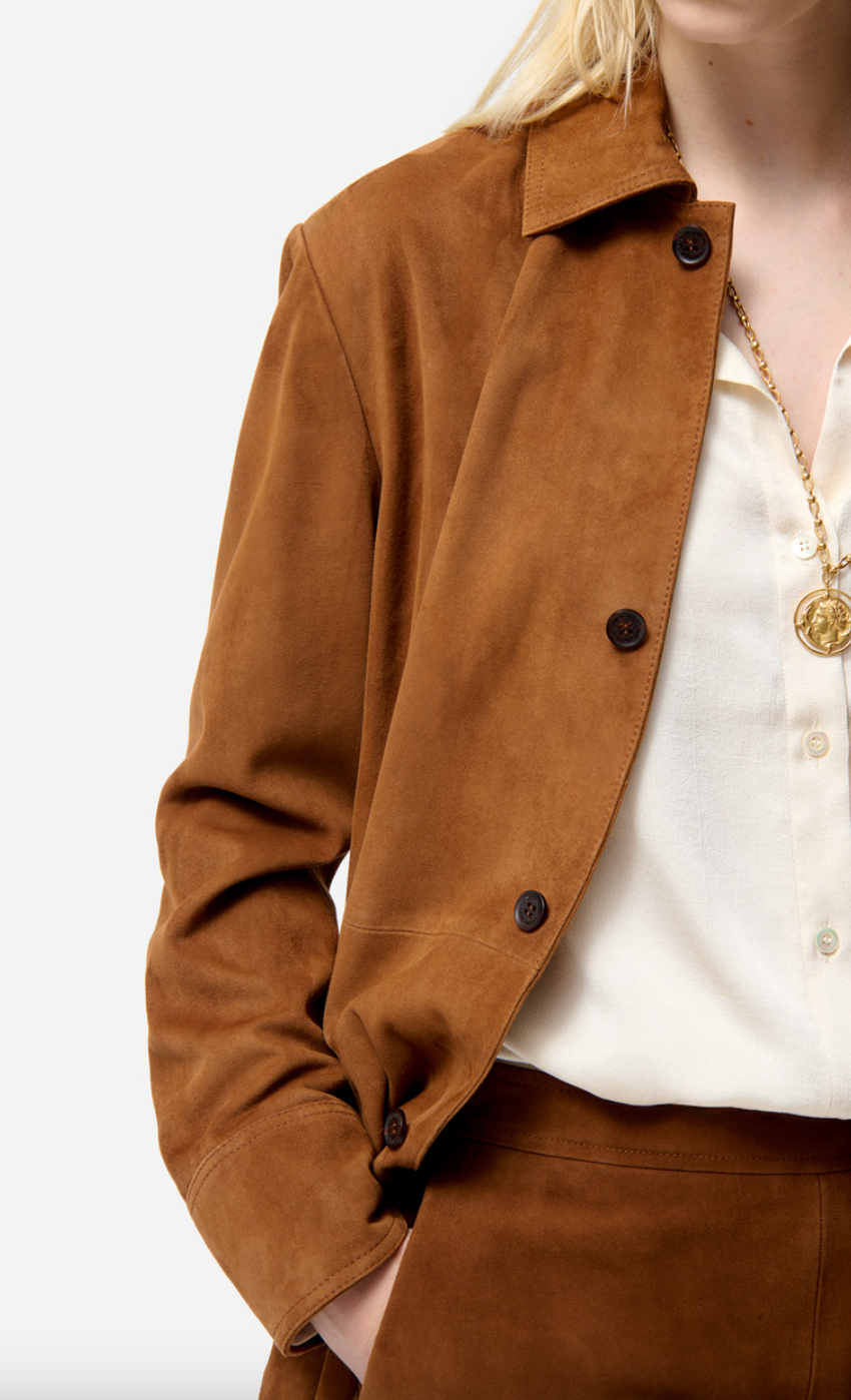 Florys jacket leather chocolate