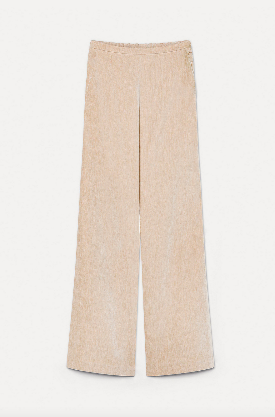 high rise trousers in double velvet juta