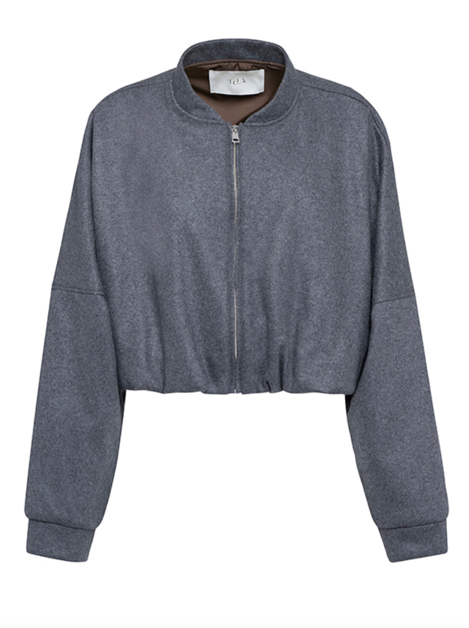 Ferdi sweatshirt wool bomber jacket melange grey