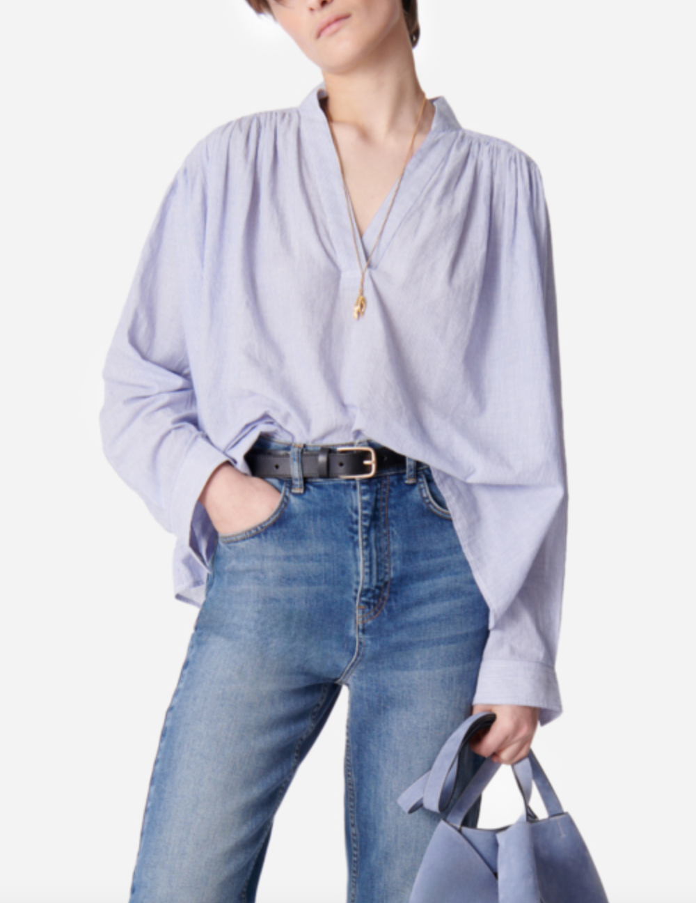calvin blouse white/ blue