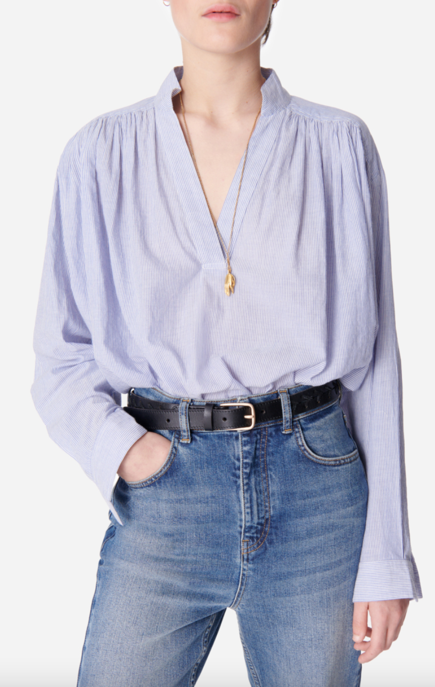 calvin blouse white/ blue